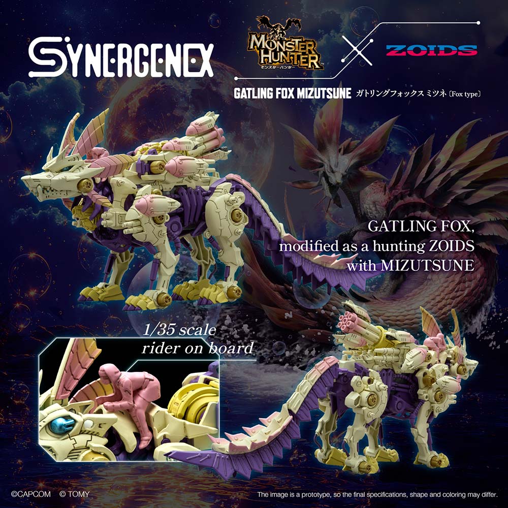 Monster Hunter x Zoids - Gatling Fox Mizutsune Model Kit - Screenshot 2