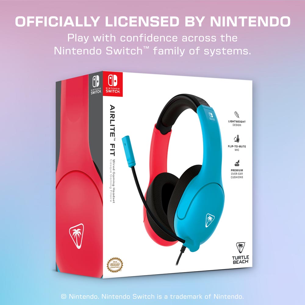Turtle Beach - Airlite Fit Wired Gaming Headset - Neon Blue & Red - Screenshot 8