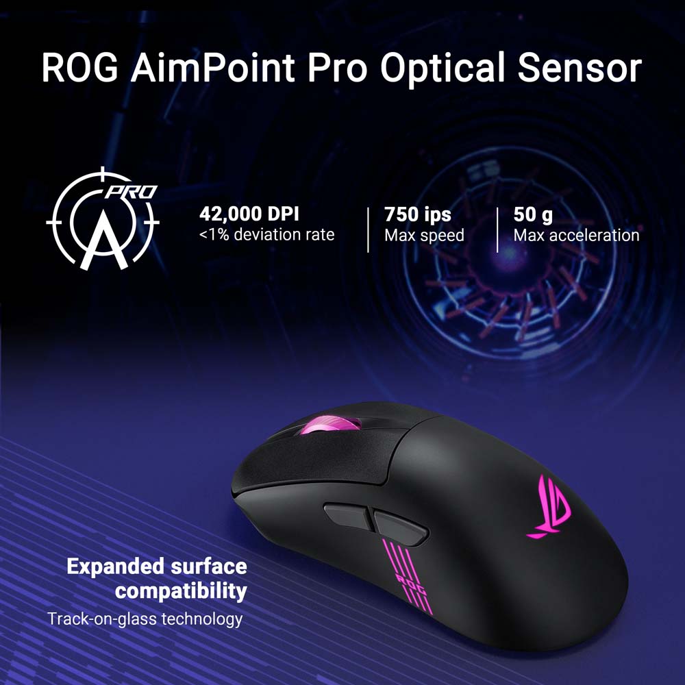 ASUS ROG - Keris II Origin eSports Ergo Wireless Gaming Mouse - Black - Screenshot 4