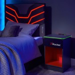 X Rocker Carbon-Tek Bedside Table with Wireless Charging and LED Lights - Black - Screenshot 4