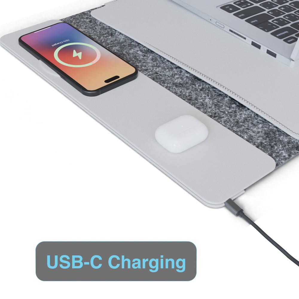 Laser Wireless Charging Laptop Sleeve Up to 16 Inch - Grey - Screenshot 6