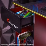X Rocker Carbon-Tek Desk with Wireless Charging and LED Lights - Black - Screenshot 1