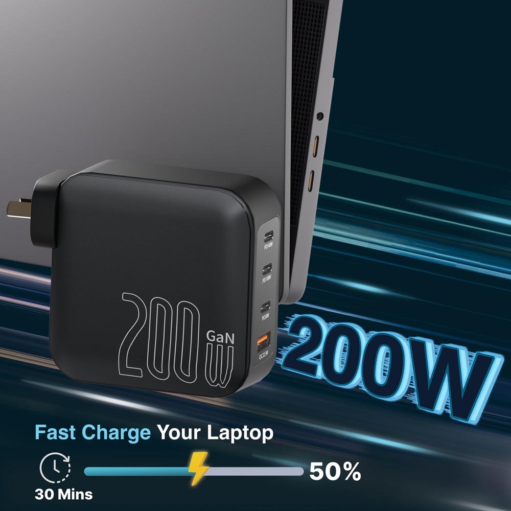 Laser PD3.0 200W GaN Wall Charger - Black - Screenshot 4