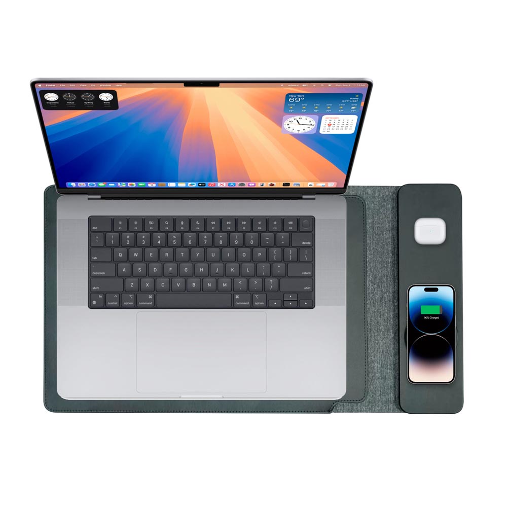 Laser Wireless Charging Laptop Sleeve Up to 16 Inch - Black - Screenshot 1