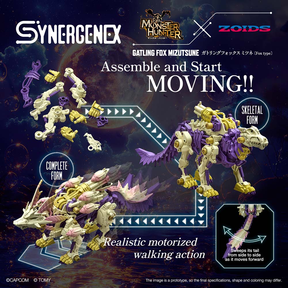 Monster Hunter x Zoids - Gatling Fox Mizutsune Model Kit - Screenshot 3