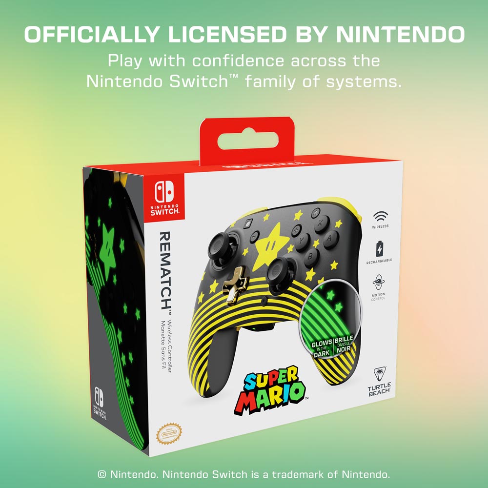 Turtle Beach - Rematch Wireless Controller for Nintendo Switch - Super Mario Star - Screenshot 7