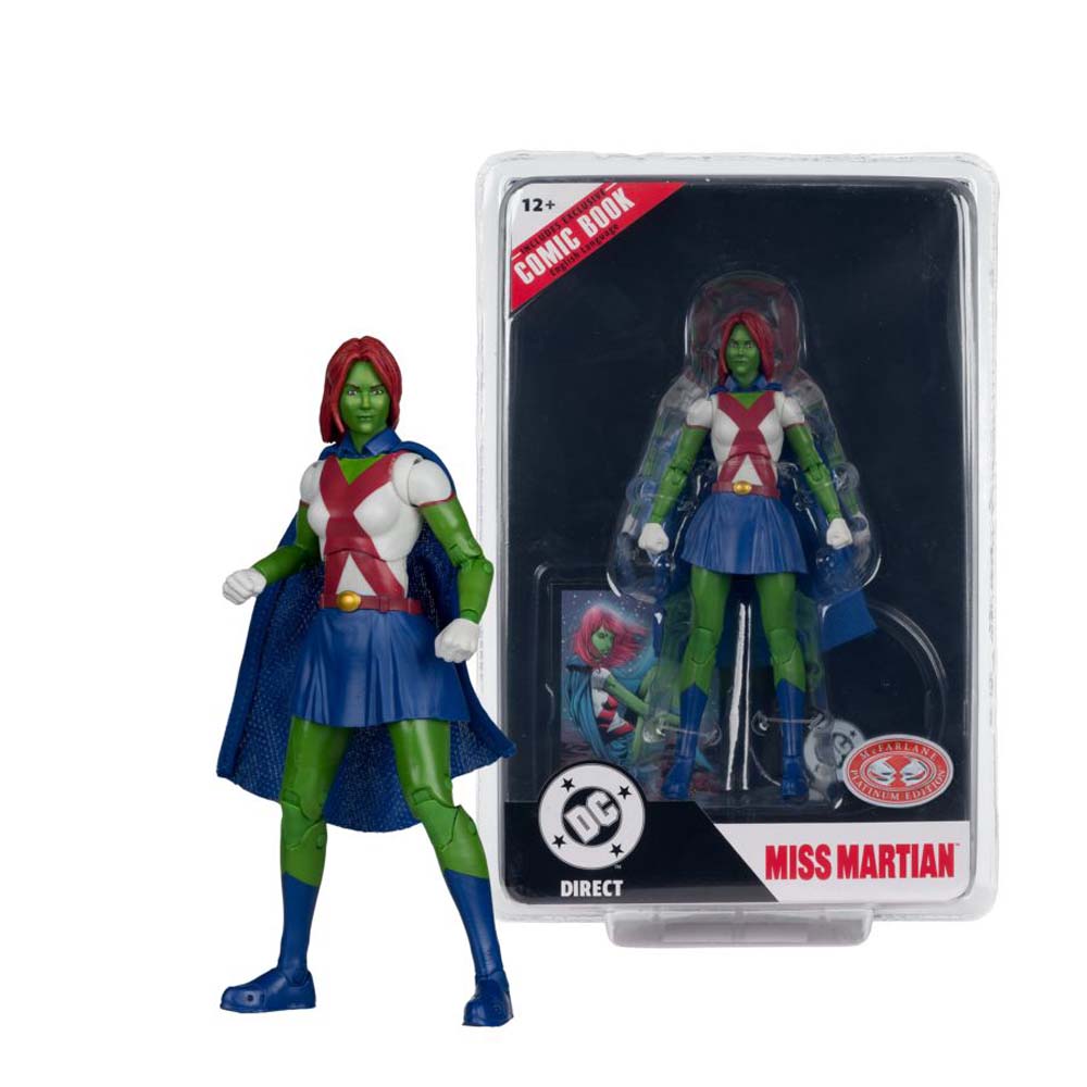 DC Comics - Teen Titans - Miss Martian (Teen Titans #41) Red Platinum Edition Page Punchers 7" Action Figure with Comic Book - Screenshot 1
