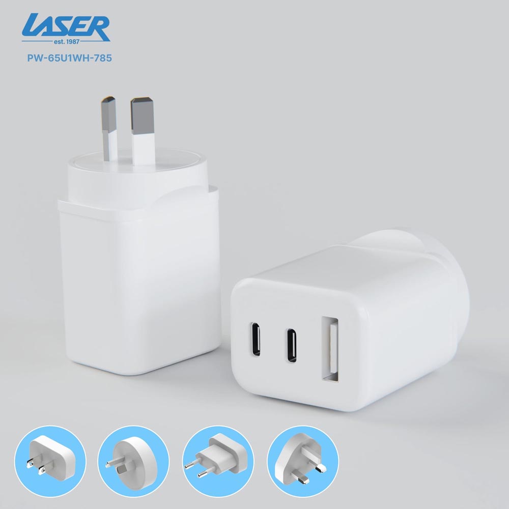 Laser 65W GaN Wall Charger with 4 Adaptors - Screenshot 2