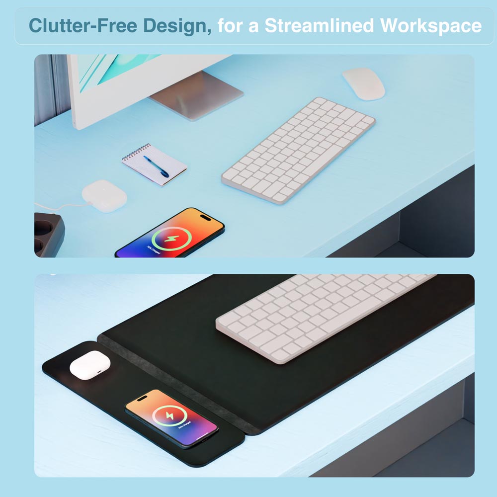 Laser Wireless Charging Desk Mat - Black - Screenshot 2