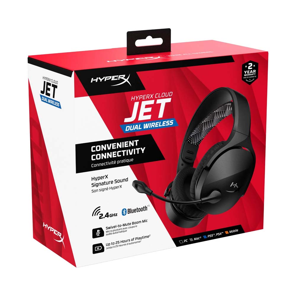 HyperX Cloud Jet - Dual Wireless Gaming Headset - Black - Screenshot 1