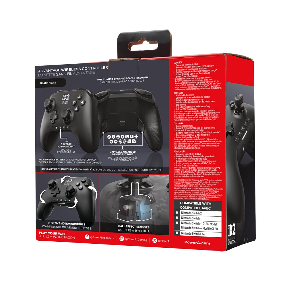 PowerA - Advantage Wireless Controller for Nintendo Switch 2 - Black - Screenshot 3