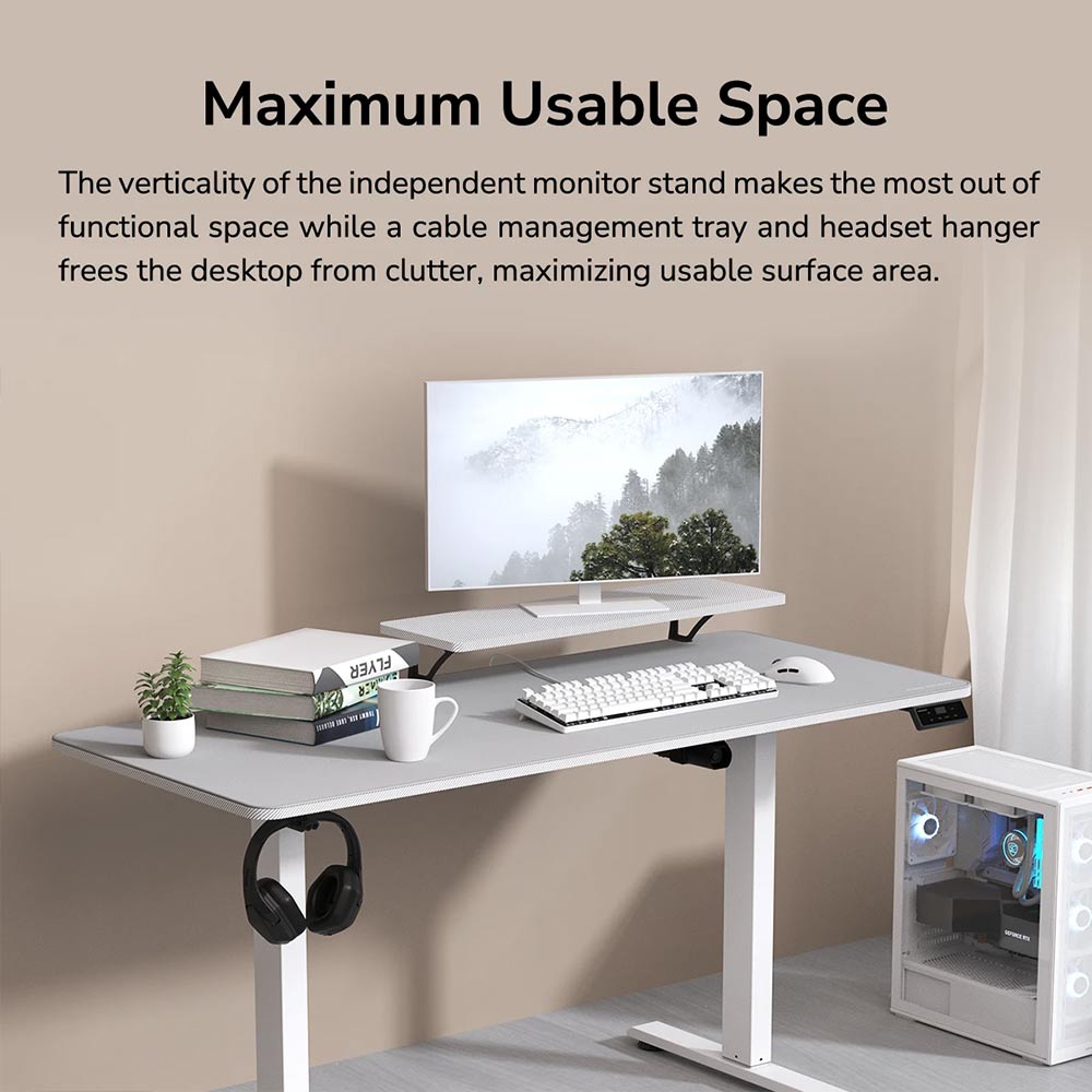Cougar E-STAR 140 Electric Sit/Stand Desk With Monitor Stand & Full Mouse Pad - Screenshot 4