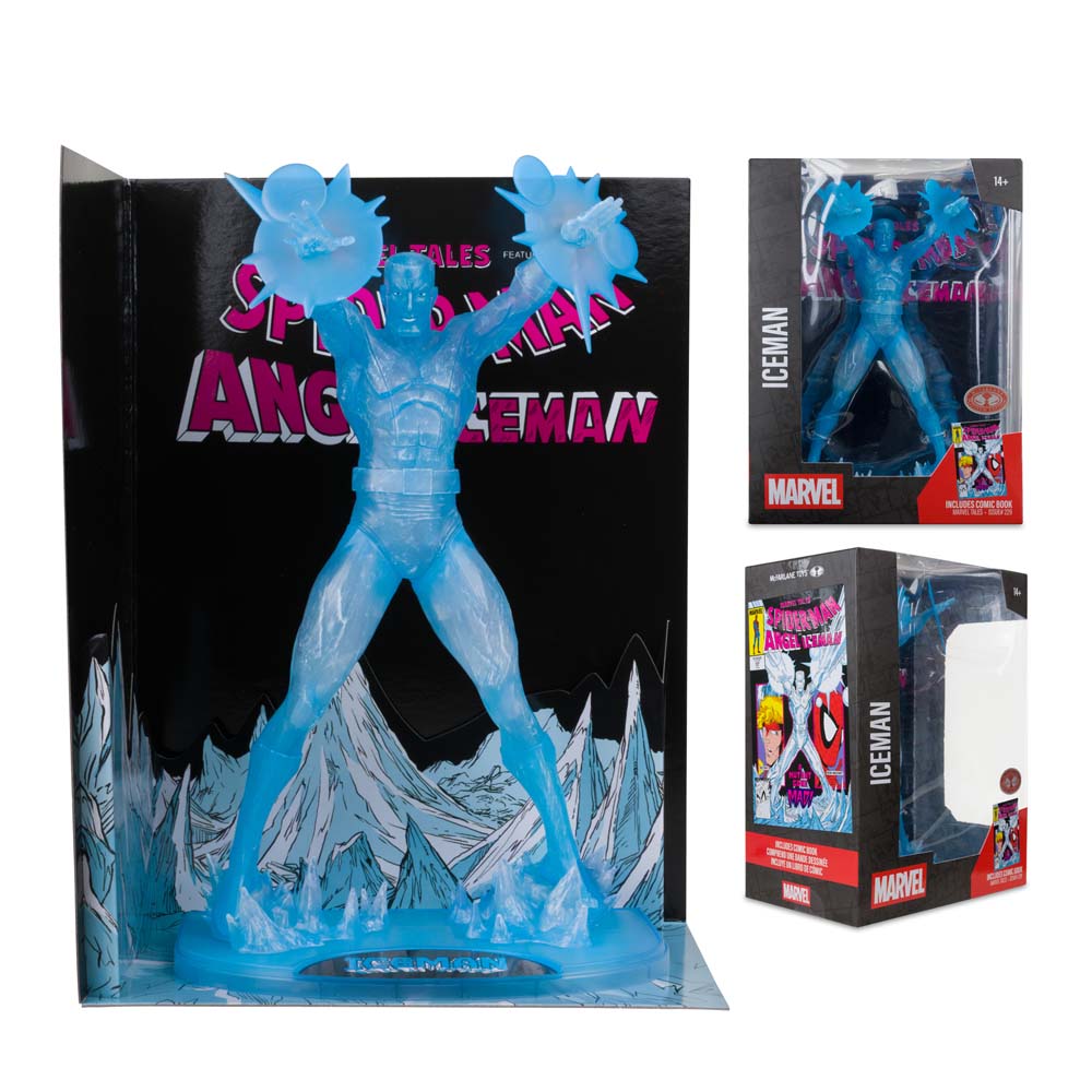 Marvel - X-Men - Iceman (Marvel Tales #229) Red Platinum Edition 1/6 Scale Figure with Comic Book - Screenshot 1