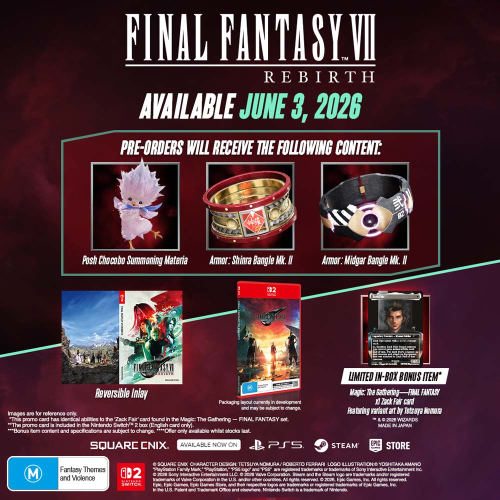 FINAL FANTASY VII REBIRTH (+ Exclusive Magic: The Gathering - FINAL FANTASY  Promo Card) - Nintendo Switch 2 - EB Games Australia